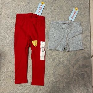 Cat & Jack Red and Gray Kids Shorts and Leggings
